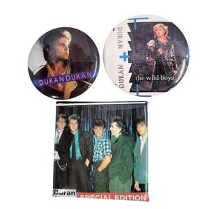 Vintage Duran Duran 80s Band Pins Set of 3 Wild Boys Special Edition Retro Style